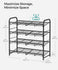 SONGMICS Shoe Rack 4 Tier Metal Storage Shelf - Black