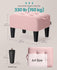 SONGMICS Foot Stool w/ Legs Small Footstool Ottoman Velvet Seat w/ Thick Cushion - Pink