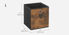 SONGMICS 13" Storage Cubes Bins Foldable Fabric Boxes Set of 8 - Brown
