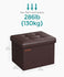 SONGMICS Small Folding Storage Ottoman Foot Rest Stool Cube Footrest - Chestnut Brown