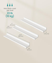 SONGMICS 23.6" Floating Wall Shelves Set of 3 - White