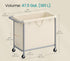 SONGMICS 47.5 Gal (180 L) Laundry Basket Rolling Hamper Removable Liner w/ Steel Frame - Cream White