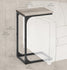 VASAGLE C-Shaped End Small Side Table for Couch Sofa w/ Metal Frame - Greige