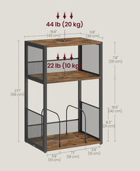 VASAGLE 3-Tier Record Player Stand - Brown