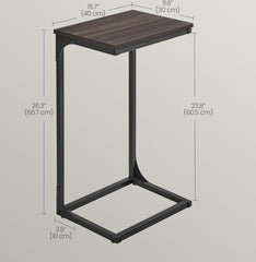 VASAGLE Side Small End Table Modern Tall Nightstand - Chestnut Brown