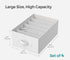 SONGMICS LRG Size Wardrobe Clothes Organizers 6-Compartment Foldable Drawer w/ Handles Set of 4 - White