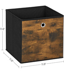 SONGMICS 11.8" Foldable Oxford Fabric Storage Cubes Bins w/ Handles Set of 6 - Brown