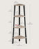 VASAGLE Corner Shelf Stand 4-Tier Bookshelf Ladder Shelf Plant Industrial Style - Greige / Black
