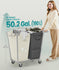 SONGMICS 50.2 Gal(190 L) 2-Section Laundry Sorter Rolling Hamper w/ Removable Bags - Cream White / Dark Gray