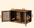 FendeaCat Litter Box Enclosure w/ Shutter Doors Hidden Litter Box - Rustic Brown