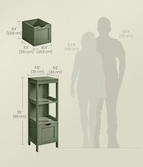 VASAGLE Storage Cabinet Organizer Rack Stand Multifunctional Corner Unit w/ 2 Drawers - Green
