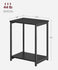 VASAGLE Side Small End Table Modern Tall Nightstand Set of 2 - Black