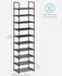 SONGMICS Shoe Rack 10-Tier Organizer Metal Storage Shelf - Black