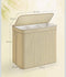 SONGMICS 170L Laundry Basket w/ 3 Compartments Bamboo Basket w/ Lid