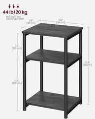 VASAGLE Side Small End Table Modern Tall Nightstand - Misty Gray