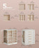 SONGMICS Jewelry Box 360° Rotating Storage Case w/ 5 Drawers Glass Window - Cloud White