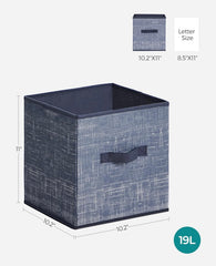 SONGMICS 11" Storage Cubes Non-Woven Fabric Bins w/ Double Handles Set of 6 - Misty Blue