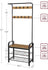 VASAGLE Coat Rack Hall Tree with Shoe Bench Entryway w/ Coat Rack - Honey Brown