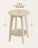 VASAGLE 2-Tier Small Round End Table Nightstand w/ Tapered Legs - Beige