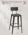 VASAGLE 29.1" Tall Counter Bar Chairs Stools Height Stools Barstools w/ Back Set of 2 - Black