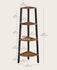 VASAGLE Corner Shelf Stand Corner Bookshelf Industrial Ladder - Brown