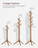 VASAGLE Solid Wood Free Standing Tree-Shaped Coat Rack w/ Hooks - Camel Brown