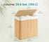 SONGMICS 39.6 Gal. (150 L) Laundry Hamper 3-Section w/ Lid - Natural