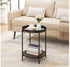 VASAGLE End Side Table 2-Tier Sofa Table w/ Removeable Tray - Black