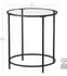 VASAGLE Round Side Glass Black Coffee Tables Modern Style Set of 2 - Black