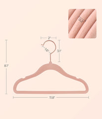 SONGMICS Baby Kids Hangers w/ Rose Gold 360° Swivel Hooks Set of 30 - Pink