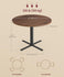 VASAGLE Dining Small Round Kitchen Table Farmhouse - Somber Walnut