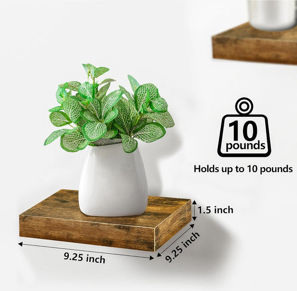 SORBUS 3pk Floating Accent Décor Modern Farmhouse Shelves Shelve - Rustic Brown