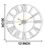 SORBUS 12" Metal Silver Décor Art Wall Clock