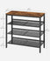 VASAGLE 4-Tier Shoe Rack Entryway Organizer w/ Storage Shelves - Brown