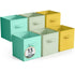 SORBUS 6pk Foldable Fabric Storage Cubes Cube 13"L x 13"W x 13"H - Pastel Blue Green Yellow