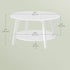 VASAGLE Round Coffee Table 2-Tier Center Table w/ Storage Tapered Legs - White