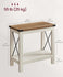 VASAGLE 2-Tier End Side Table Nightstand Farmhouse Style w/ Shelf - Rustic White / Honey Brown