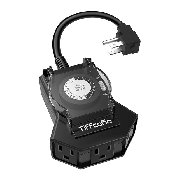 TIFFCOFIO Outdoor Waterproof Mechanic Countdown Timer Outlets