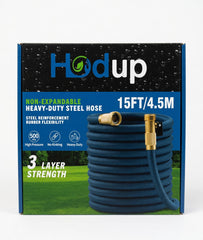 HODUP Metal Garden Hose 15FT Premium Stainless Steel Water Hose