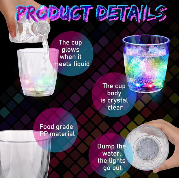 Platube Clear Plastic Inductive Rainbow Color Cup 7oz