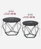 VASAGLE Small Round Coffee Table w/ Steel Frame Set of 2 - Charcoal Gray and Ink Black