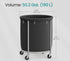 SONGMICS 50.2gal (190 L) Laundry Basket Rolling Heavy-Duty Hamper Cart w/ Steel Frame - Black