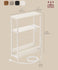 VASAGLE 3-Tier Nightstand Side End Table w/ Charging Station Narrow - Cream White