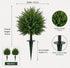 Artificial Cedar Topiary Ball Tre w/ Ground Spike UV Resistant Artificial Outdoor Plants Set of 2