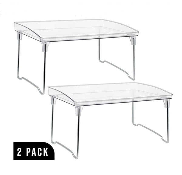 SORBUS 2pk Clear Acrylic Orgainzer Stand Shelves Storage