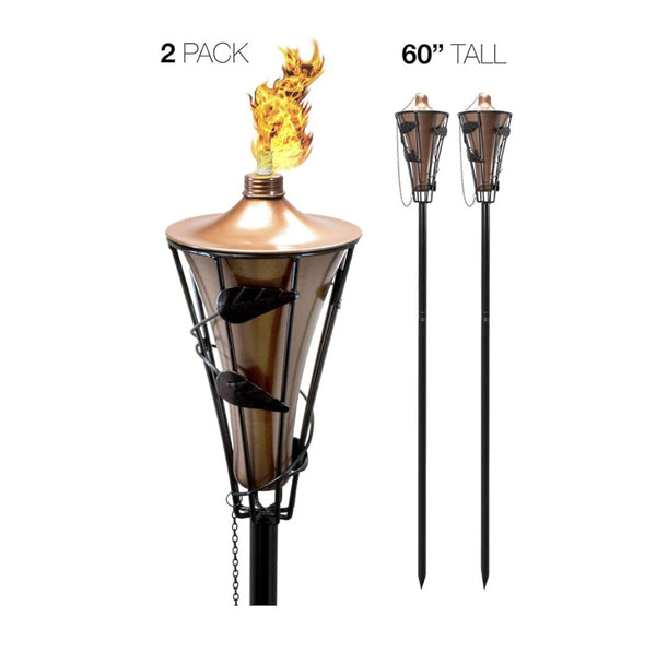 Matney Outdoor Metal Patio Torches Includes Fiberglass Wick & Snuffer Cap