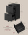 VASAGLE 2-Drawer File Filing Office Cabinet Small Rolling w/ Wheels - Black