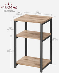 VASAGLE Side Table Small End Table Modern Tall Nightstand - Camel Brown