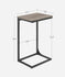 VASAGLE 15.7" C-Shaped End Small Side Table for Couch Sofa Table w/ Metal Frame - Greige / Black