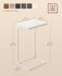 VASAGLE 15.7" C-Shaped End Small Side Table for Couch Sofa Table w/ Metal Frame - Cream White